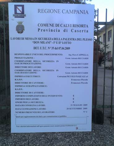 Descrizione: cartello_lavori_palestra_scuola_visciano